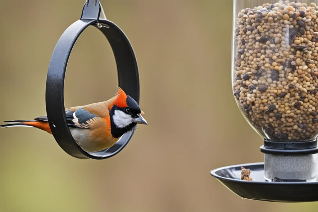 bird and bird feeder