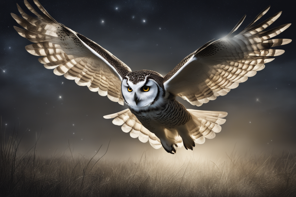 owl flying at night