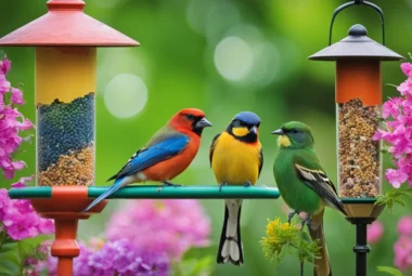colorful feeder to attract birds
