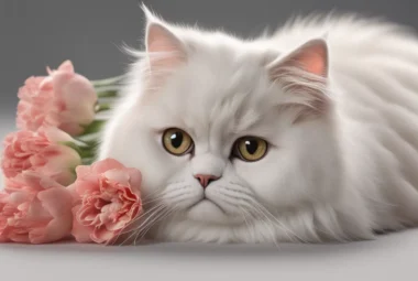cat with carnation